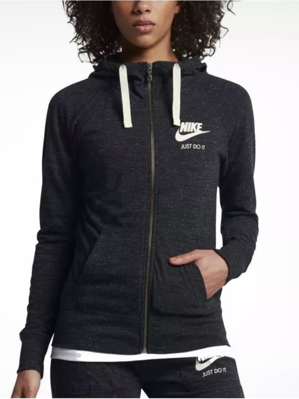 Nike Women's Hooded sweatshirt Nike Gym Vintage Hoodie FZ Size M